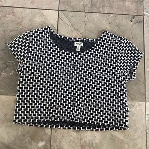 Blue and White Patterned Crop Top !!